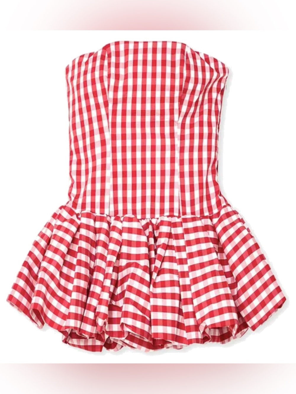 NWT NAKD Red Gingham Peplum Top - Picture 8 of 8
